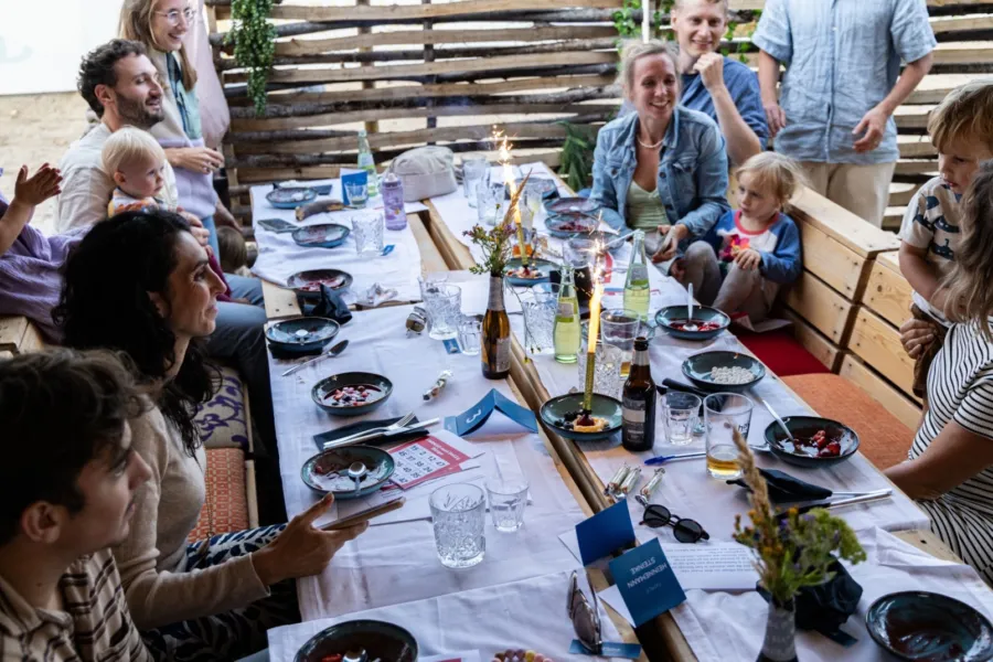 Gezellige tafel dune dinner